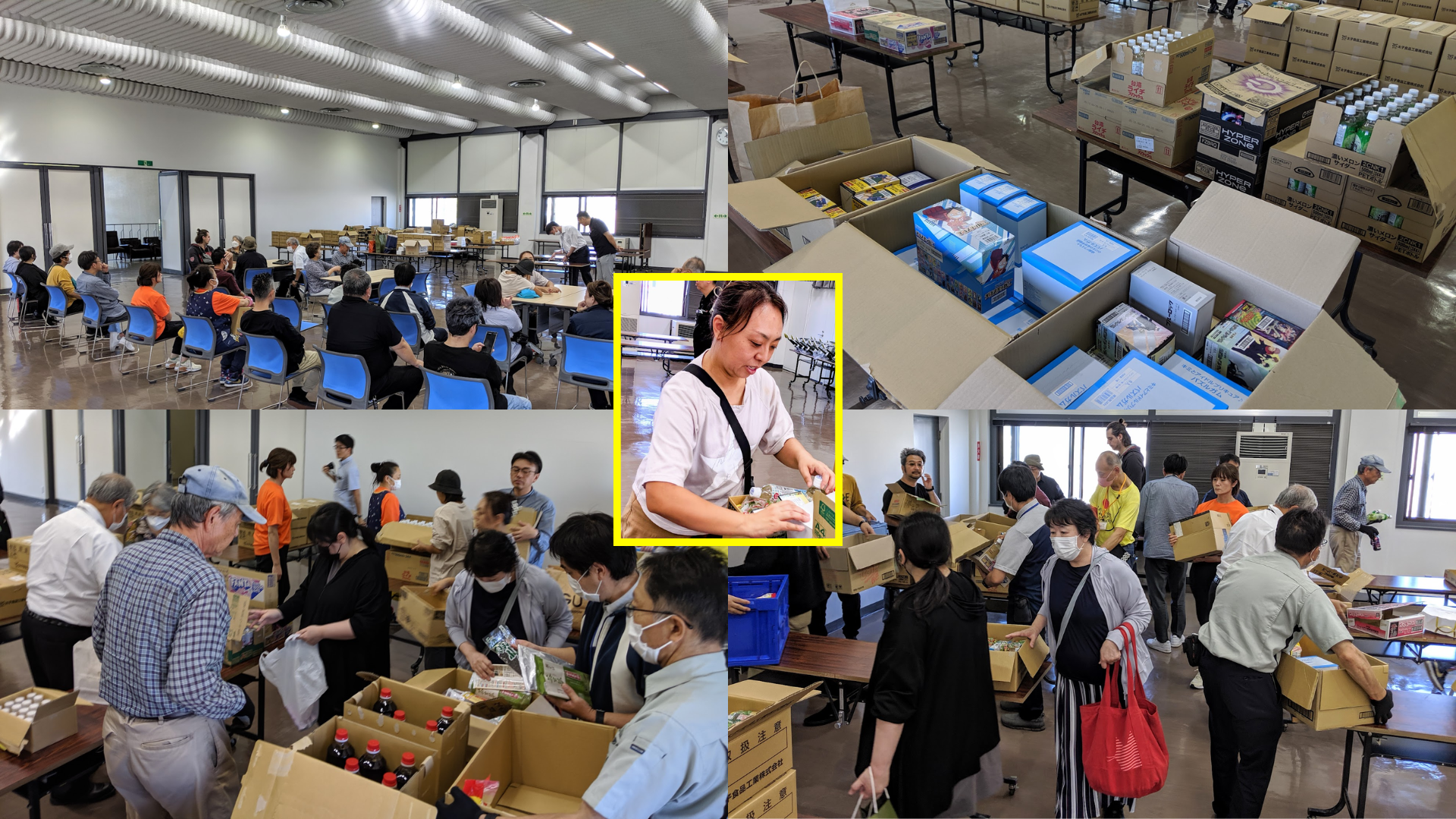 とんやまちフードドライブにて食料品等を受取しました。