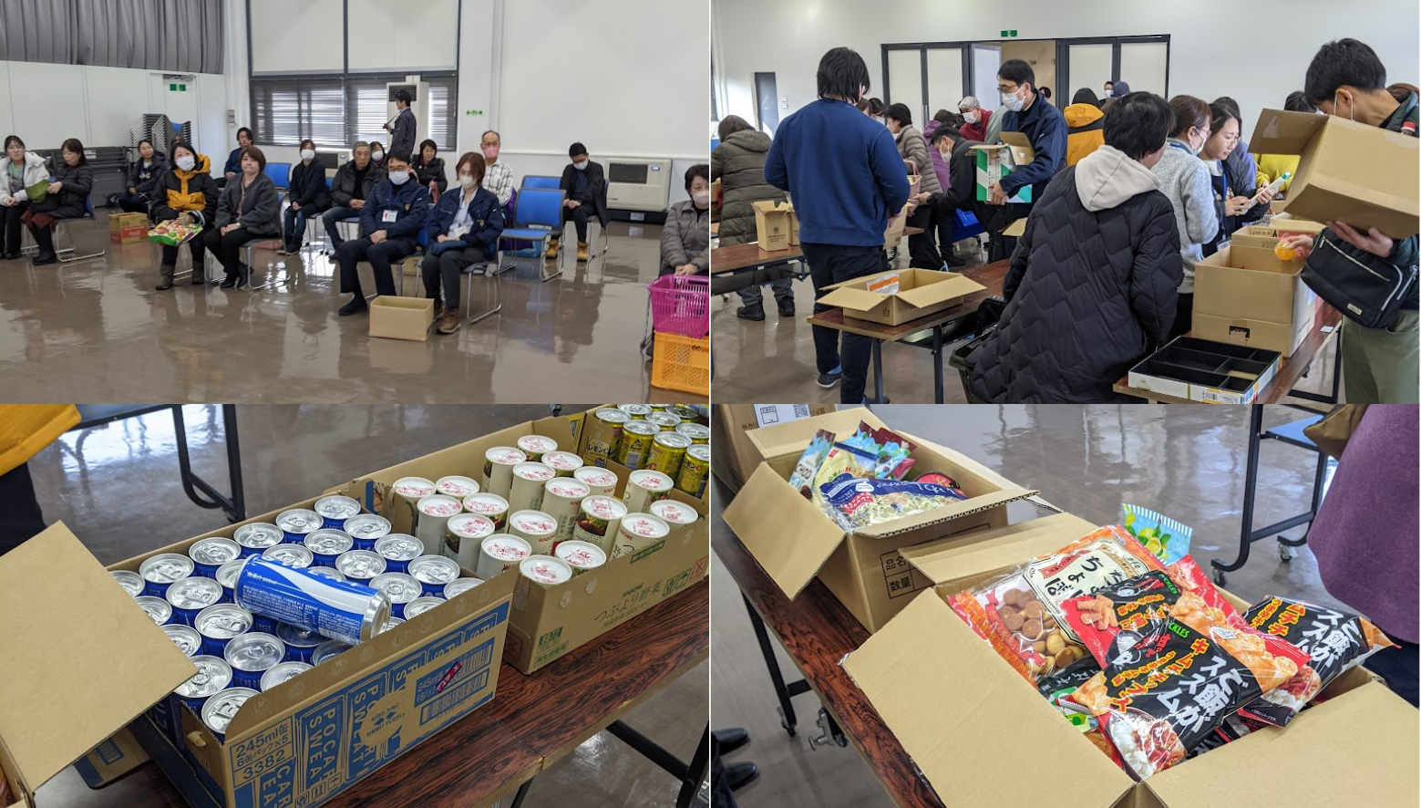 「とんやまちフードドライブ」で集まった食品を２月２５日寄贈いただき、１７団体がお受け取りさせていただきました。